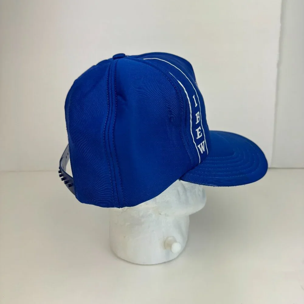 Vtg Blue IBEW LU320 International Brotherhood Electrical Worker Snapback Hat Cap
